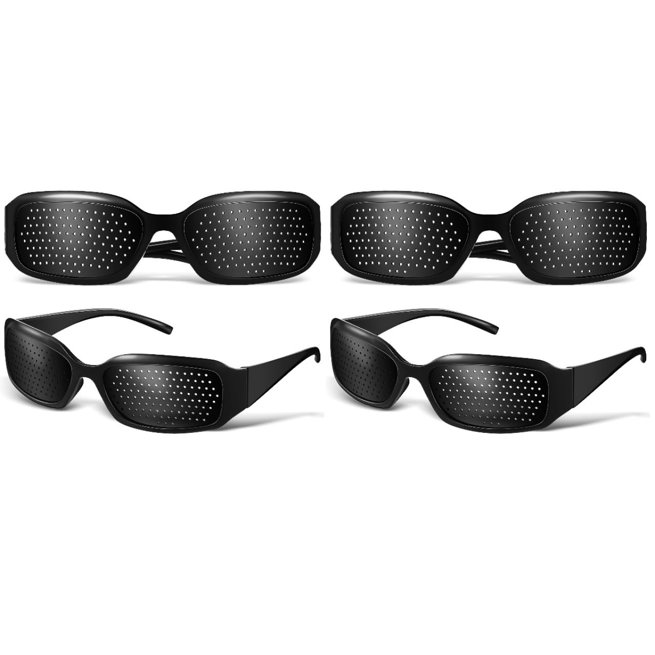 ULTECHNOVO 2pcs Pinhole Glasses for Improving Vision, Black Unisex Eyesight Strengthening Pinhole glasses, Correction Eyeglasses Eyes Care Improvement Glasses Frame Pinhole Tool Protection Eye- Black