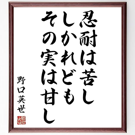 Amazon 書道色紙 野口英世の名言 忍耐は苦し しかれどもその実は甘し 額付き 受注後直筆 千言堂 Z0741 ラグ カーテン ファブリック オンライン通販
