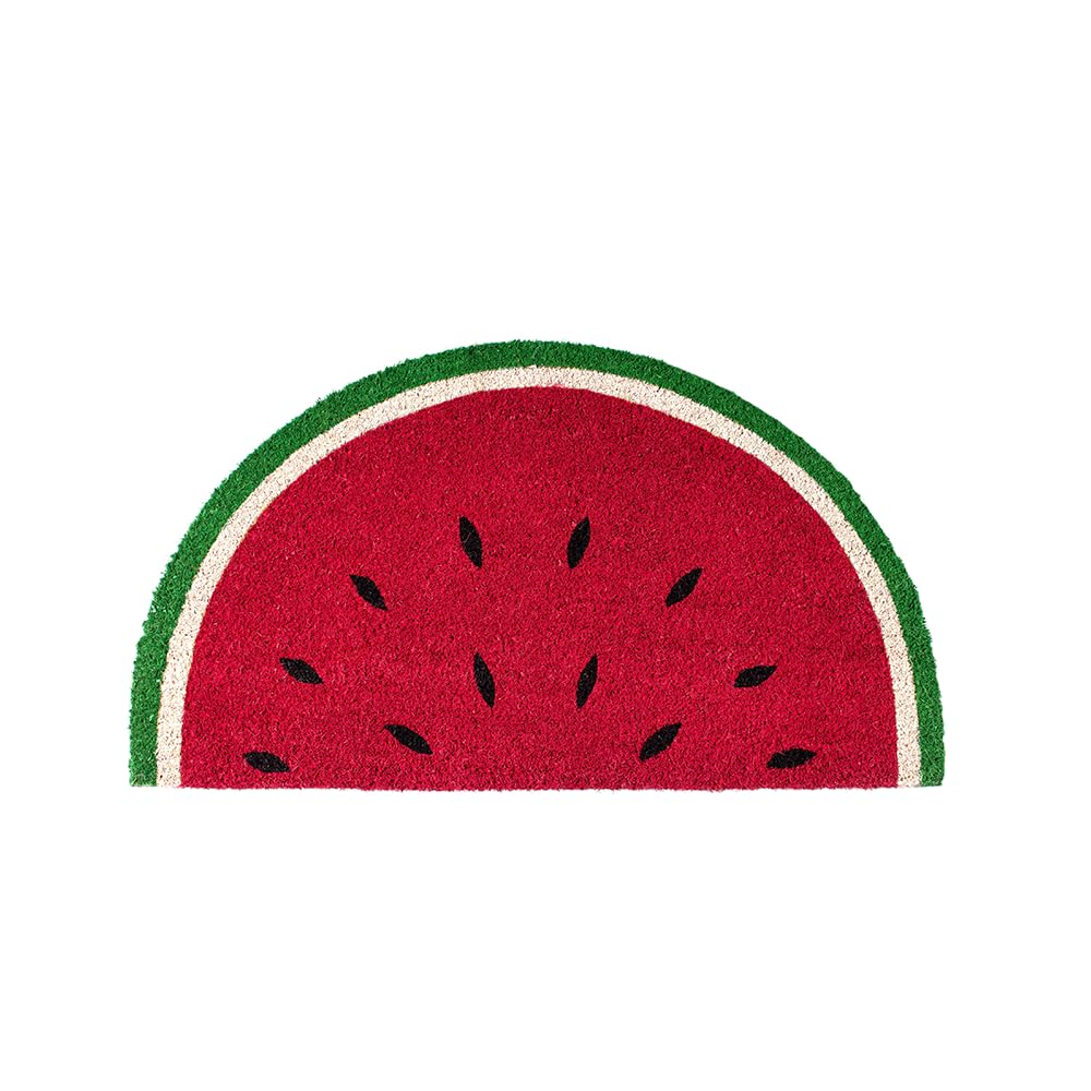 Fisura - Shaped entrance mat. Original Coconut doormat with PVC anti-slip backing, dirt trapper door mats indoor & outdoor, Measurements: 70 x 40 cm. (Watermelon, red)