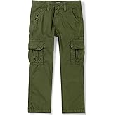 Mesinsefra Boys' Cargo Pants,Casual Outdoor Military Multi Pocket Combat Trousers 1 Green 130CM-6 Years