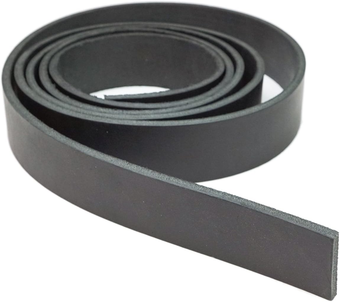 Springfield Leather Company Latigo Cowhide Leather Strip 84" (2", Black)
