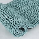 Cloud Mountain Non-Slip Microfiber Bath Rugs Chenille Floor Mat Ultra Soft Washable Bathroom Fast Water Absorbent Bedroom Area Rugs Turquoise