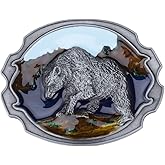 Longcreek Men’s Norse Viking Bear Animal Belt Buckle Jewelry, Vintage Punk Bear Head Punk Rock Western Cowboy Belt Buckle for Men