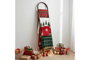 Sintuff Arched Blanket Ladder for Living Room, 5.5ft Wooden Blanket Rack, 5-Tier Natural Leaning Ladder Shelf for Farmhouse Bedroom Living Room Bathroom Decor