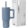 Simple Modern Kids 24 oz Tumbler with Handle and Silicone Straw Lid | Spill Proof and Leak Resistant | Reusable Stainless Steel Bottle | Gift for Kids Boys Girls | Trek Collection | Blue Dune