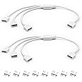 Jstincal 2PCS White ARGB Spliter Cables, 5V 3-Pin Addressable RGB 1-to-3 Y Spliter Cables, for Computer Chassis, 1 to 3 ARGB Cables, 1-to-3 ARGB Extension Cables, 11.8 Inches