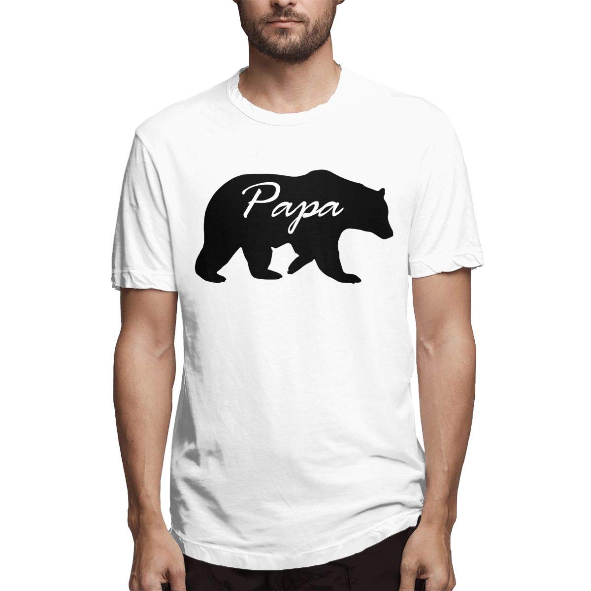  S Papa Bear Funny Crew Neck Short Sleeve T Shirts For 