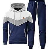 Hzyouke Mens Hoodie Tracksuit Set 2 Pieces Athletic Fleece Hooded Sweatsuit Casual Outfit Sweatshirt and Joggers Set