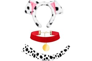 MATINIY 3 Pcs Dalmatian Costume Set 101 Days of School Dalmatian Costume for Kids School Activities Dress Up