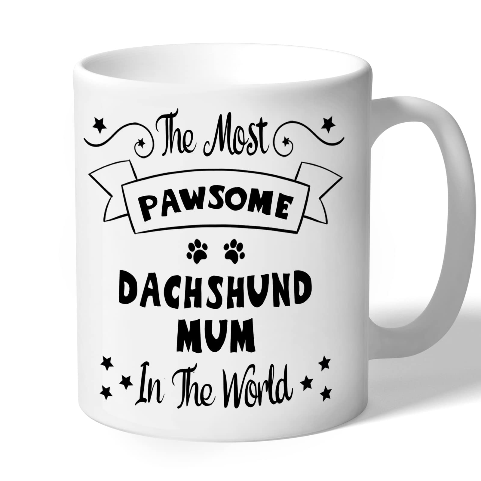 Dog Lovers Collection Dachshund Mum Mug - Pawsome - Dachshund Gifts (Black Print)