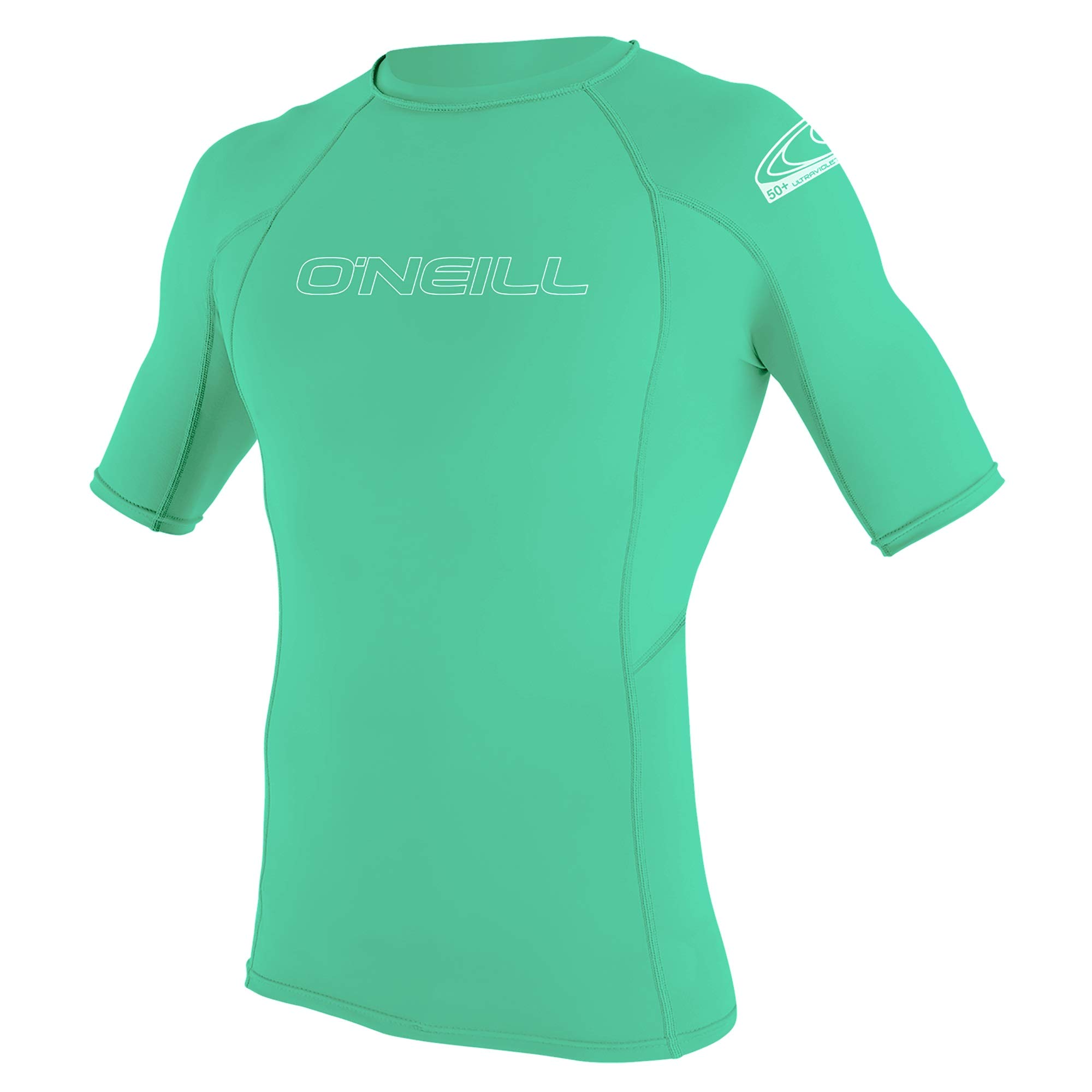 O'Neill Wetsuits Youth Basic Skins S/S Rash Guard - Light Aqua, 6, 3345-216-6