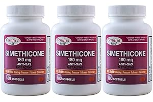 ADVANCE PHARMACEUTICAL Simethicone 180 mg 540 Softgels Anti-Gas Generic for Phazyme Ultra Strength Fast Relief of Stomach Gas and Bloating 180 Gelcaps per Bottle Pack of 3 Total 540 Gelcaps