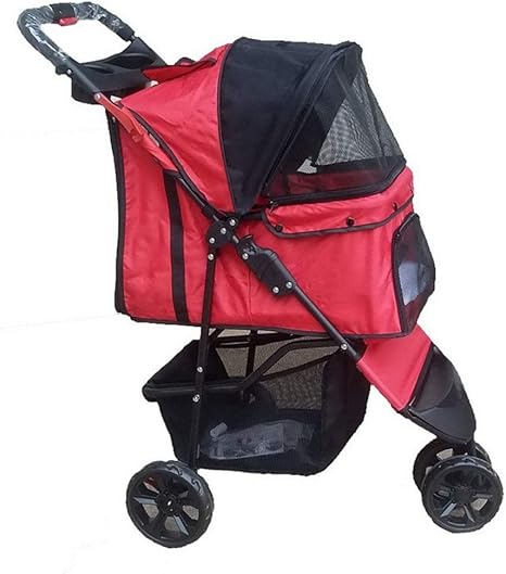 Amazon Co Jp ペットカート ドッグカート ペット用バギー 犬用ベビーカー 猫 バギー 障害者の車椅子ペットロードスター 子犬 年配の犬や猫のための高級ペットベビーカー 安い ディスカウント価格簡単折りたたみ式3輪トラベルペットジョガーマックス 32