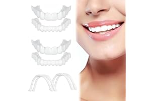 TOWAVE Fake Teeth, 4PCS Temporary Fake Teeth for Women and Men, Nature and Comfortable Veneers to Regain Confident Smile 01