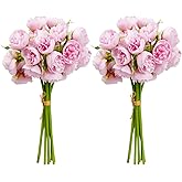 9 Bunches 27 Pcs Pink Ranunculus Artificial Flowers, Faux Silk Mini Bulk Fake Wedding Filler Flowers, DIY Flower Bouquet for Centerpieces, Bridal Shower Decorations, Arrangements & Home Decor(Pink)