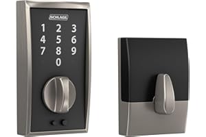 Schlage BE375 CEN 619 Touch Century Deadbolt, Electronic Keyless Entry Lock, Satin Nickel