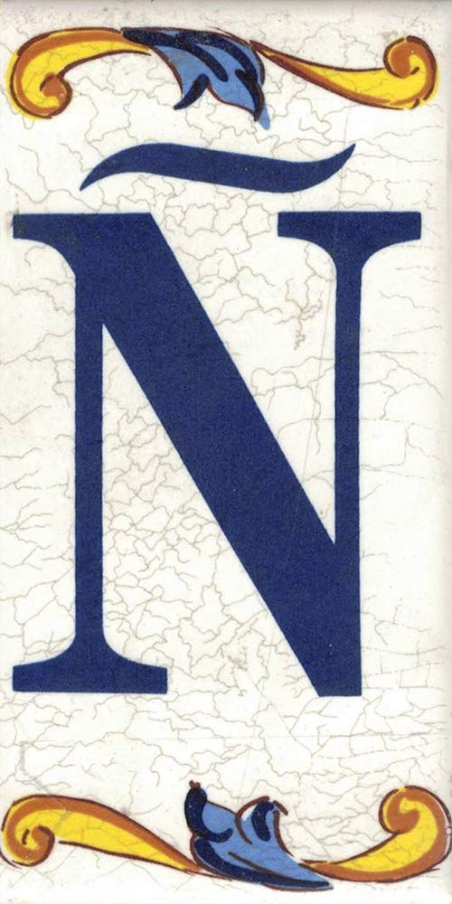 TORO DEL ORO House Numbers, Tile Numbers and Letters, Ceramic Decal, Crackle Style, Names and Addresses, Craquelé Design, 5.4 x 10.6 cm