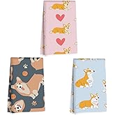 3 Pcs Cute Corgi Kitchen Towels, Cartoon Dog Decorative Absorbent Microfiber Dish Cloth Tea Towel, Waffle Soft Hand Towels for Kitchen Home Bathroom, Dog Lover Gifts for Women