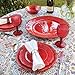 Le Cadeaux Antiqua Red-Set of 4 Appetizer Plates, 7 inches,