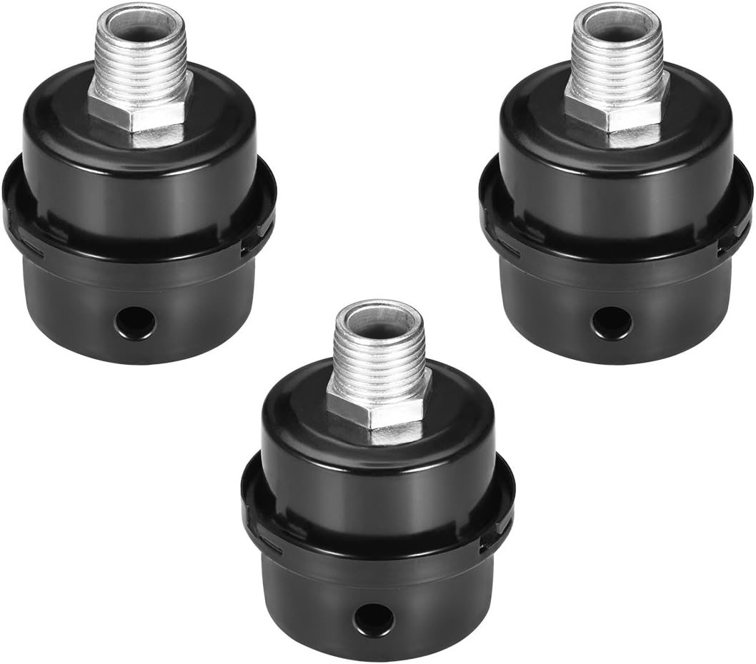 uxcell 3pcs Metal Air Compressor Filter Silencer, 3/8 BSP