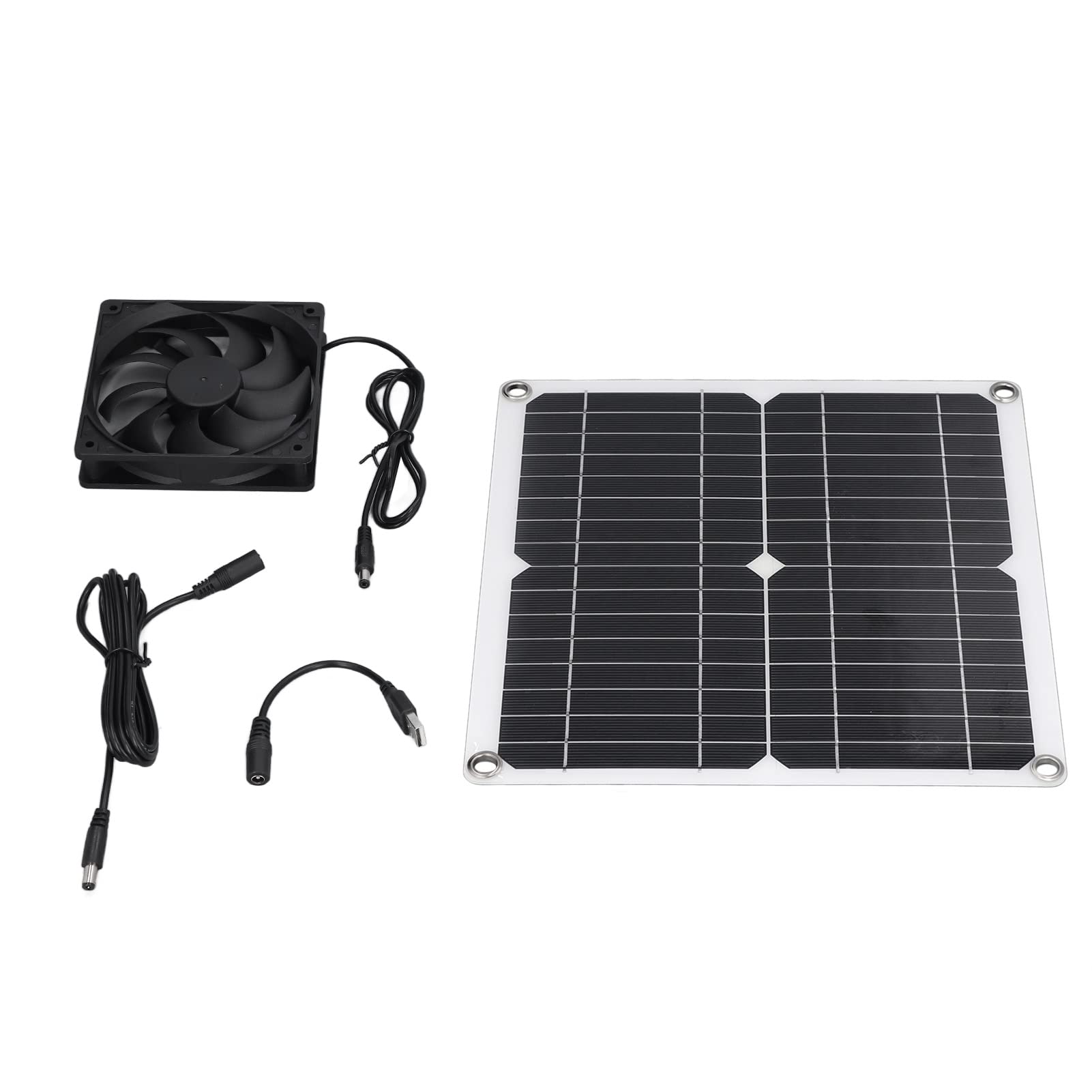Solar Panel Fan Kit,12W Solar Powered Fan,USB Greenhouse Solar Fan，Solar Powered Fan Kit, Waterproof Outdoor Solar Exhaust Fan for Greenhouse,Shed,Pets,Doghouse,Window Exhaust