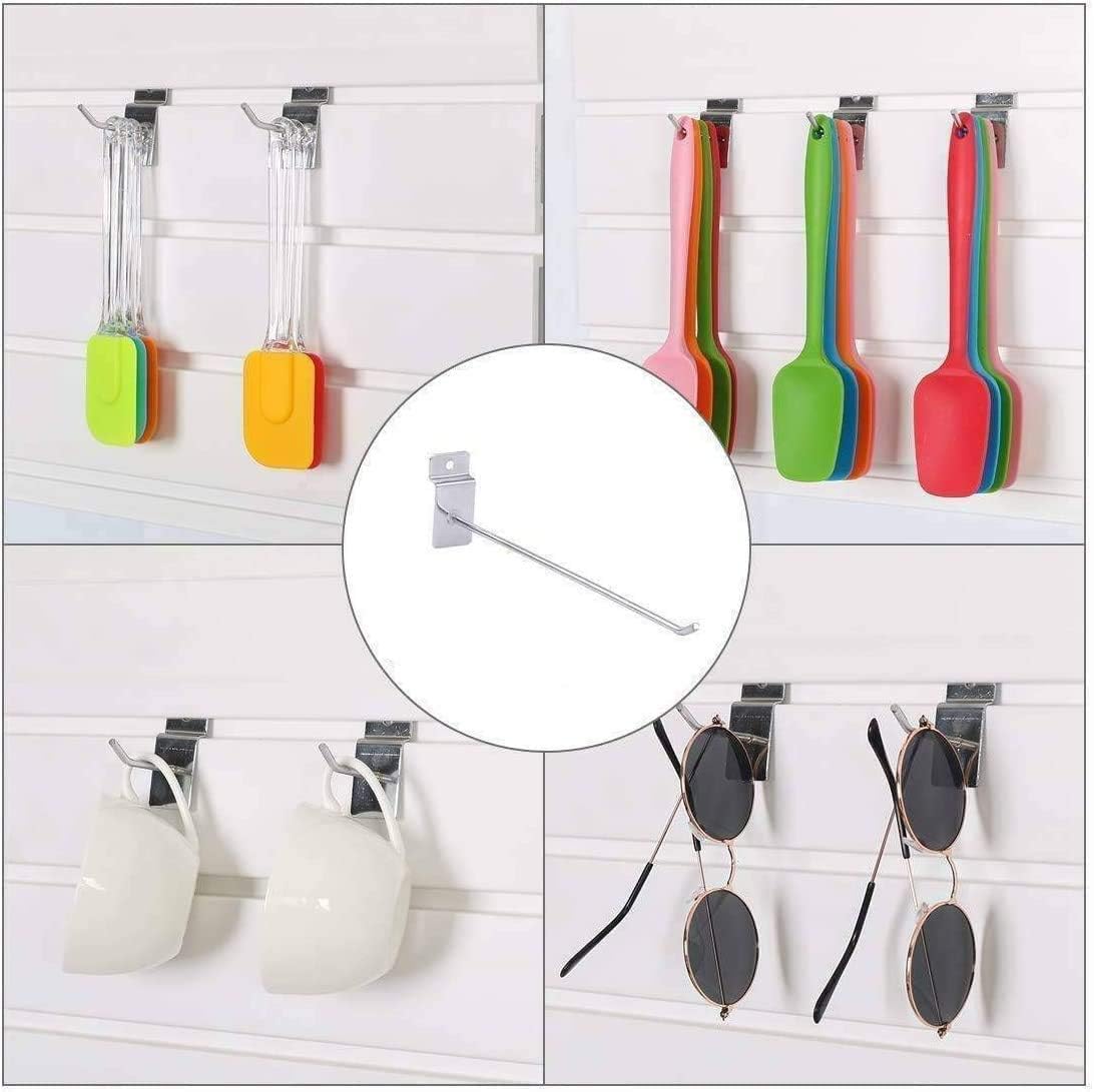 Slat Wall Hooks, 25pcs 15cm Slat Board Hooks Display Panel Board Hangers with Single Prong for Garage Retail Store Display - Image 3