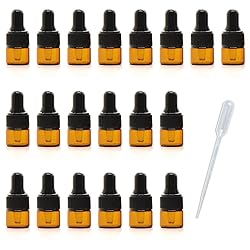 ZbFwmx 20Pack Set 1ML Glass Bottles with Glass Eye