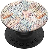 Vacation Travel Passport Stamp Travelers PopSockets Adhesive PopGrip
