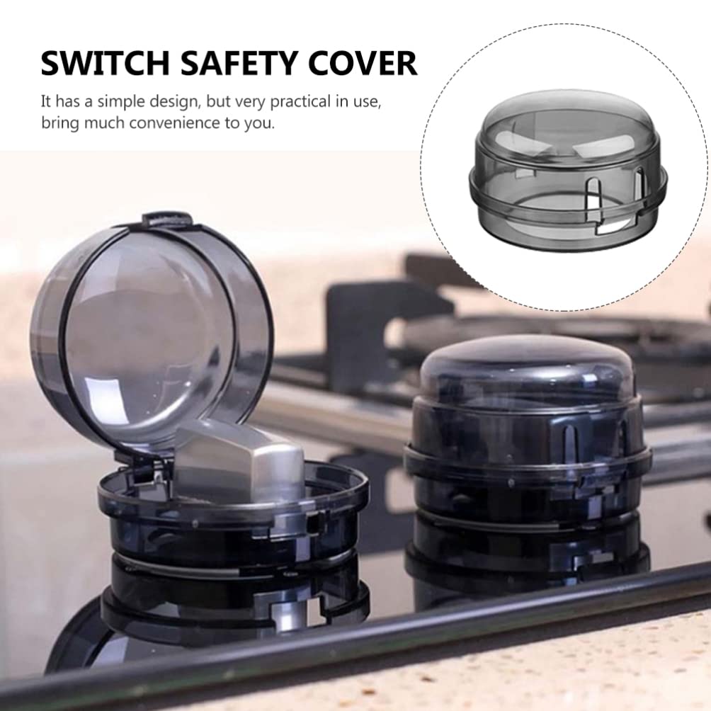 DOITOOL Switch Cap Stove Knob Safety Covers Black Kitchen Stove Gas Knob Covers Safety Toddler Baby Proof Kitchen Safety Guard for Home Kitchen Resistant Black 4pcs Protection Gas Knob Cap