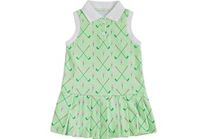 BIAYXMS Toddler Baby Girl Golf Outfit Dress Sleeveless Golf Car Polo Dresses Casual A-Line Dress Zip Up Sprots Summer Dresses