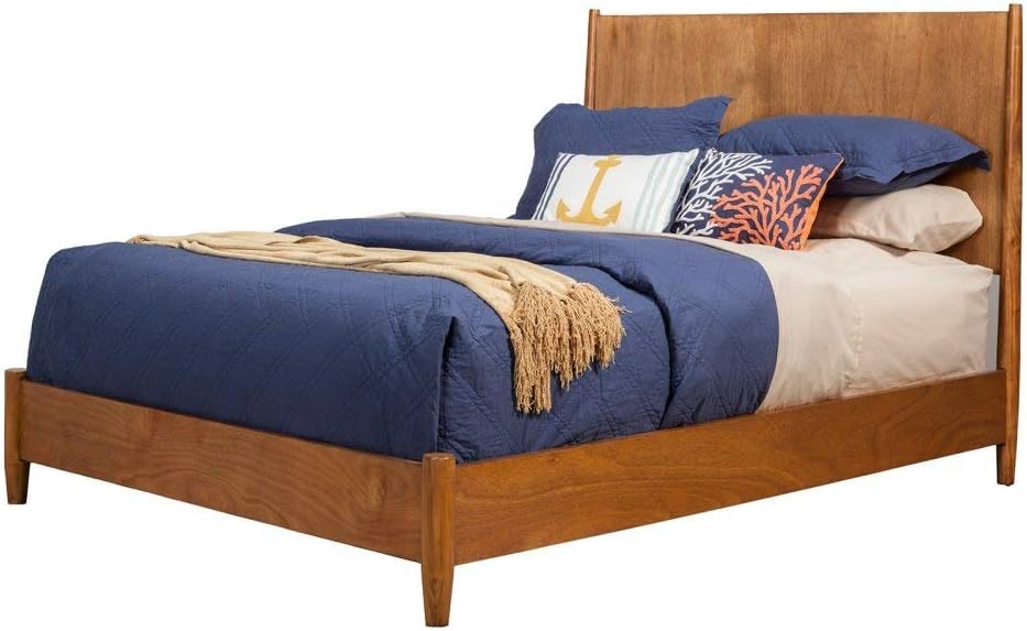 Mid Century Platform Bed, Standard King, Acorn