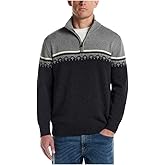 Weatherproof Vintage Men's 1/4 Zip Holiday Sweater (US, Alpha, Small, Regular, Regular, Gray)