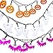 Joomer 20 LED White Ghosts, Orange Pumpkins, Purple Bats Halloween String Lights