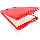Super Z Outlet Slim Plastic Nursing RN Style Coaches Clipboard with Open Foldable Storage, Classroom Teacher College Size (9.