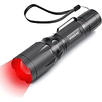 METII Upgraded Red Flashlight, Bright White &High/Low Power Red Light Options with Memory, Zoom Lens, Portable Weatherproof L