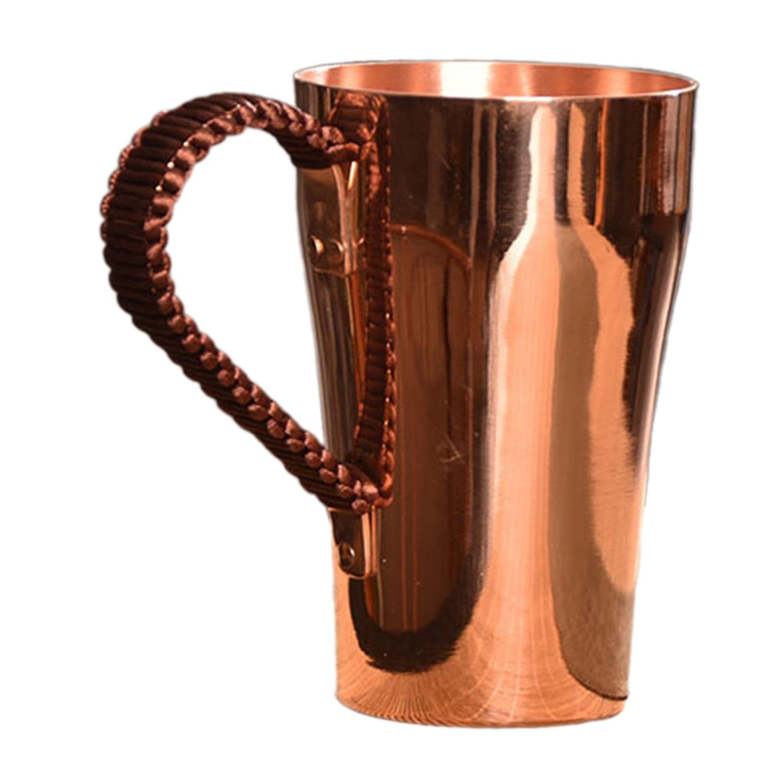 Sharplace Pure Copper Coffee Mug Handmade Tea Cup with Cord Handle 400ml