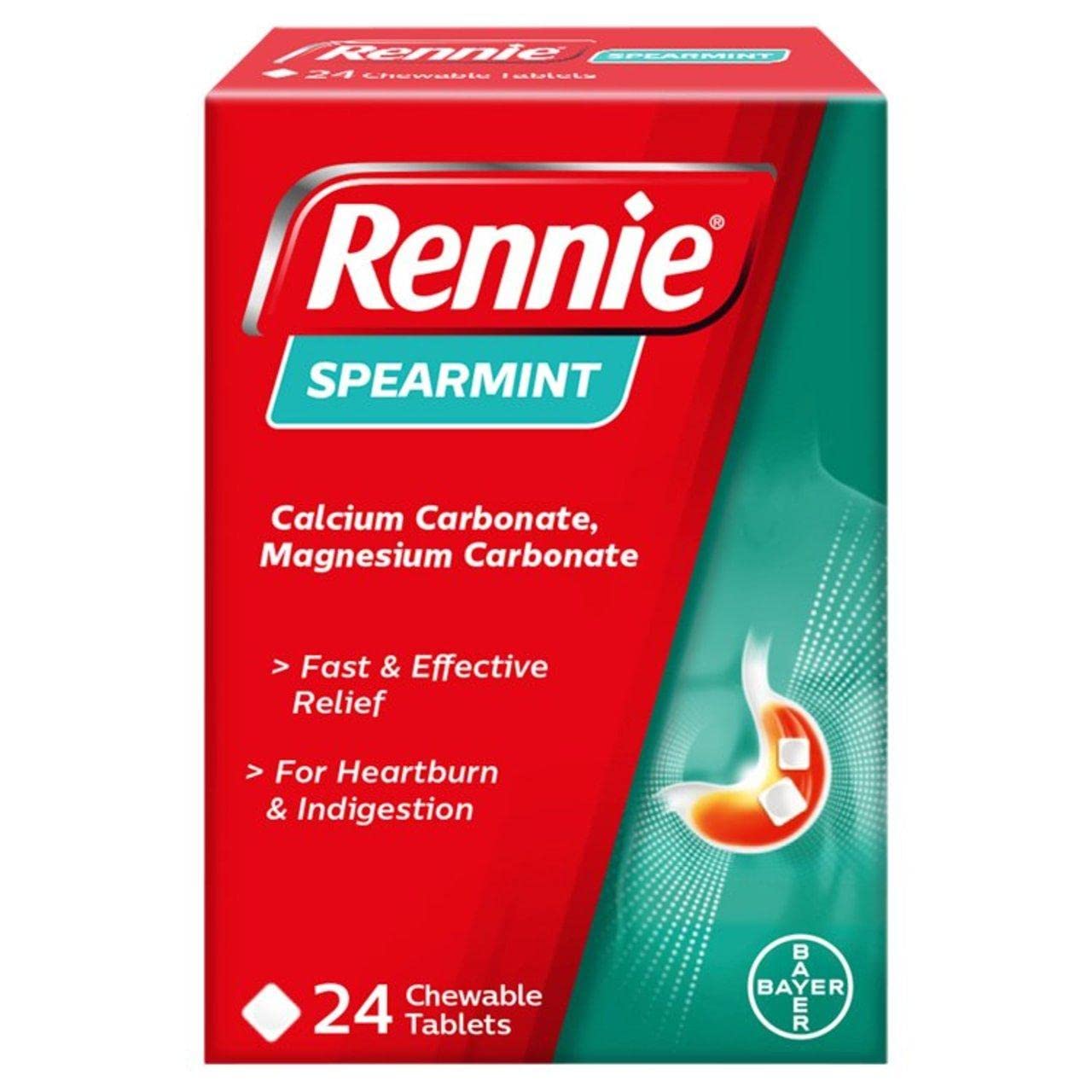 RENNIE Spearmint - Pack of 24 Tablets