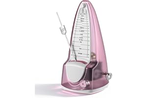 RIVVTA Mechanical Metronome, Metronome for Piano, Guitar, Bass, Violin, Drums, Loud Sound and High Precision Track Beat for Beginners,Transparent Pink