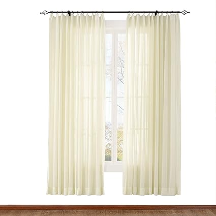Amazon Com Prim Sheer Curtain Panel Pinch Pleat Curtain Voile