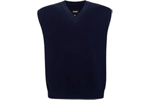 Krumba Men Oversized Sweater Vest: Plus Size Big Tall V Neck Cotton Pullover