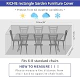 RICHIE Garden Furniture Cover 240x140x90 Green Waterproof Windproof view 2