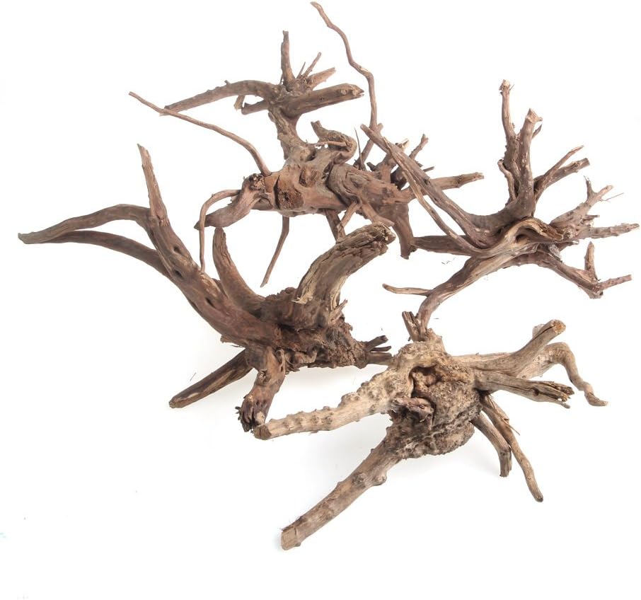 Qiman Wood Chest in Driftwood Tree Stump Aquarium Ornament Decoration Plant, Dense Woods