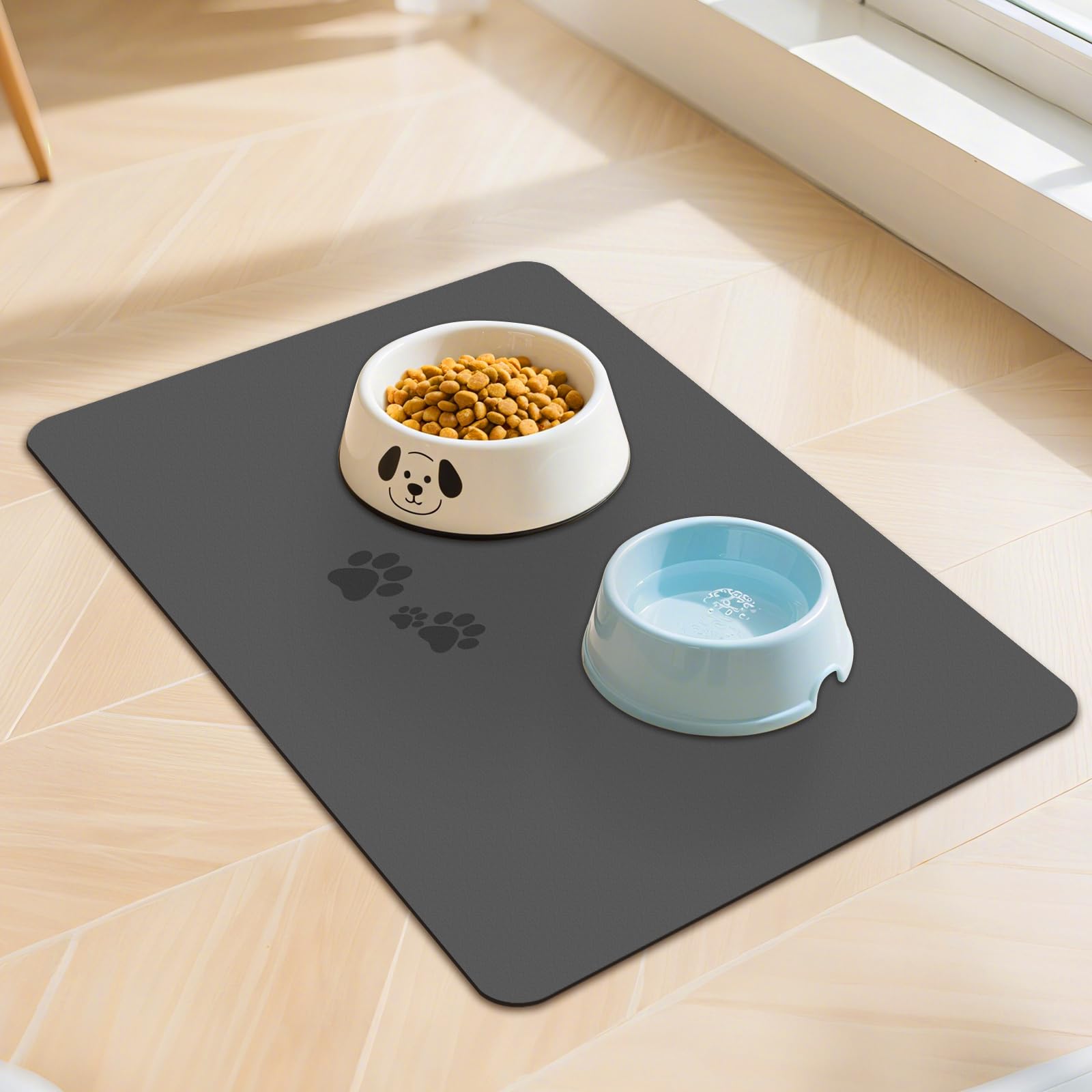 Photo 1 of Pet Feeding Mats-Absorbent Dog Mat for Food and Water Bowl, Dog Accessories Pet Supplies, Quick Dry No Stains Water Dispenser Mat for Pet, Non-Slip Bowl mat for Messy Drinkers