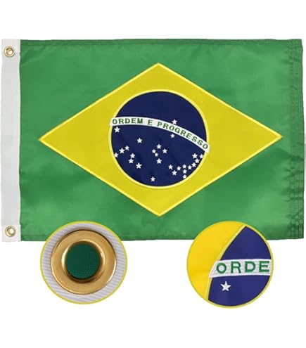 Brasil Brasil Grande 12 X 18 Pulgadas País Stick Bandera Bandera En Un 2 Pies De Adera Palillo