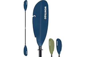 WONITAGO Angler Kayak Paddle with Fiberglass Shaft and Plastic Blade, Floating Adjustable Fihsing Kayak Oar, 220-240 cm/86-94", 240-260 cm/94-102", 260-280 cm/102-110"