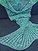 Auchen Mermaid Tail Blanket for Adults Women Girls Teens, Handmade Crochet Mermaid Blankets, Soft Birthday Valentine's gift 74''x35'' Mint Green
