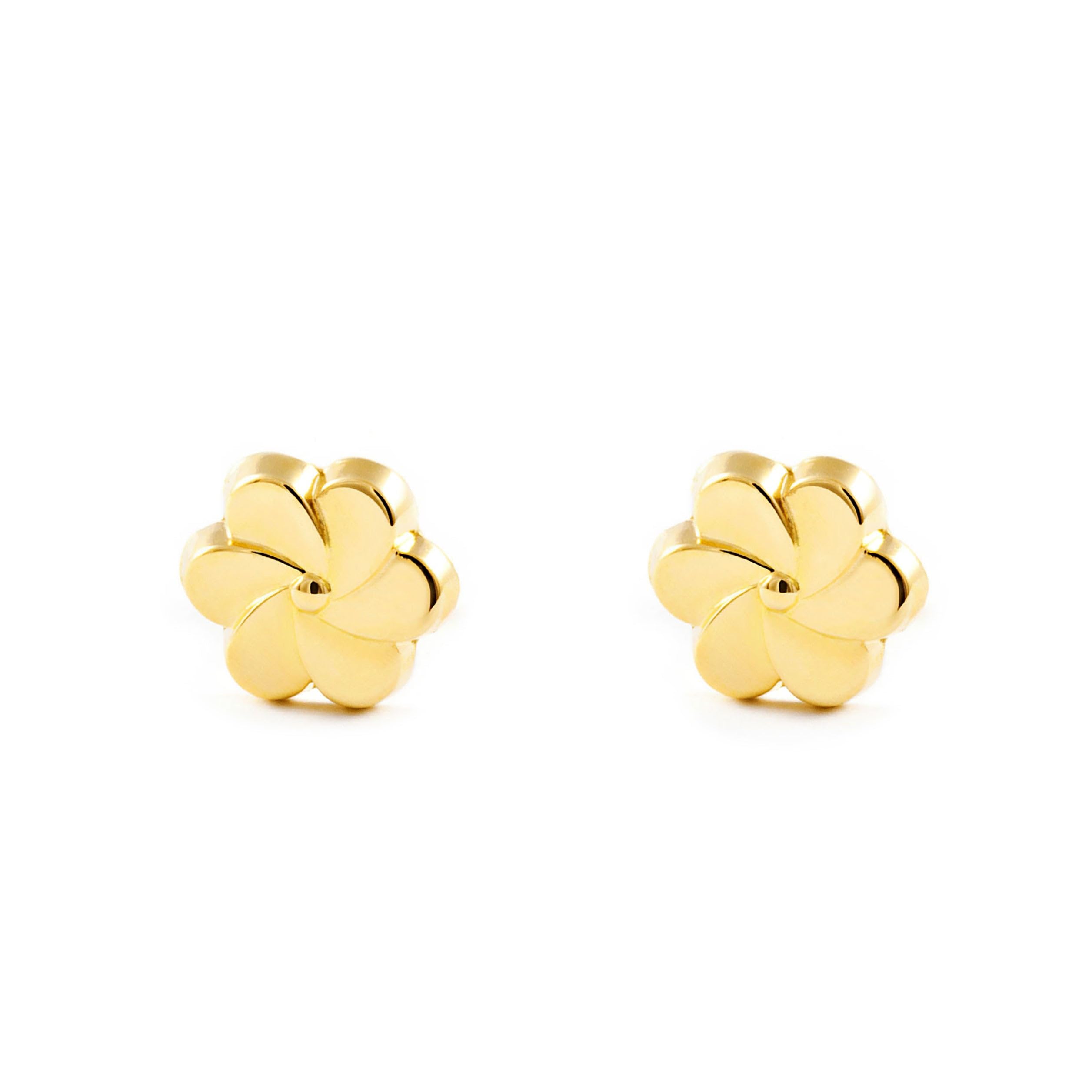 9ct Yellow Gold flower Children's Earrings