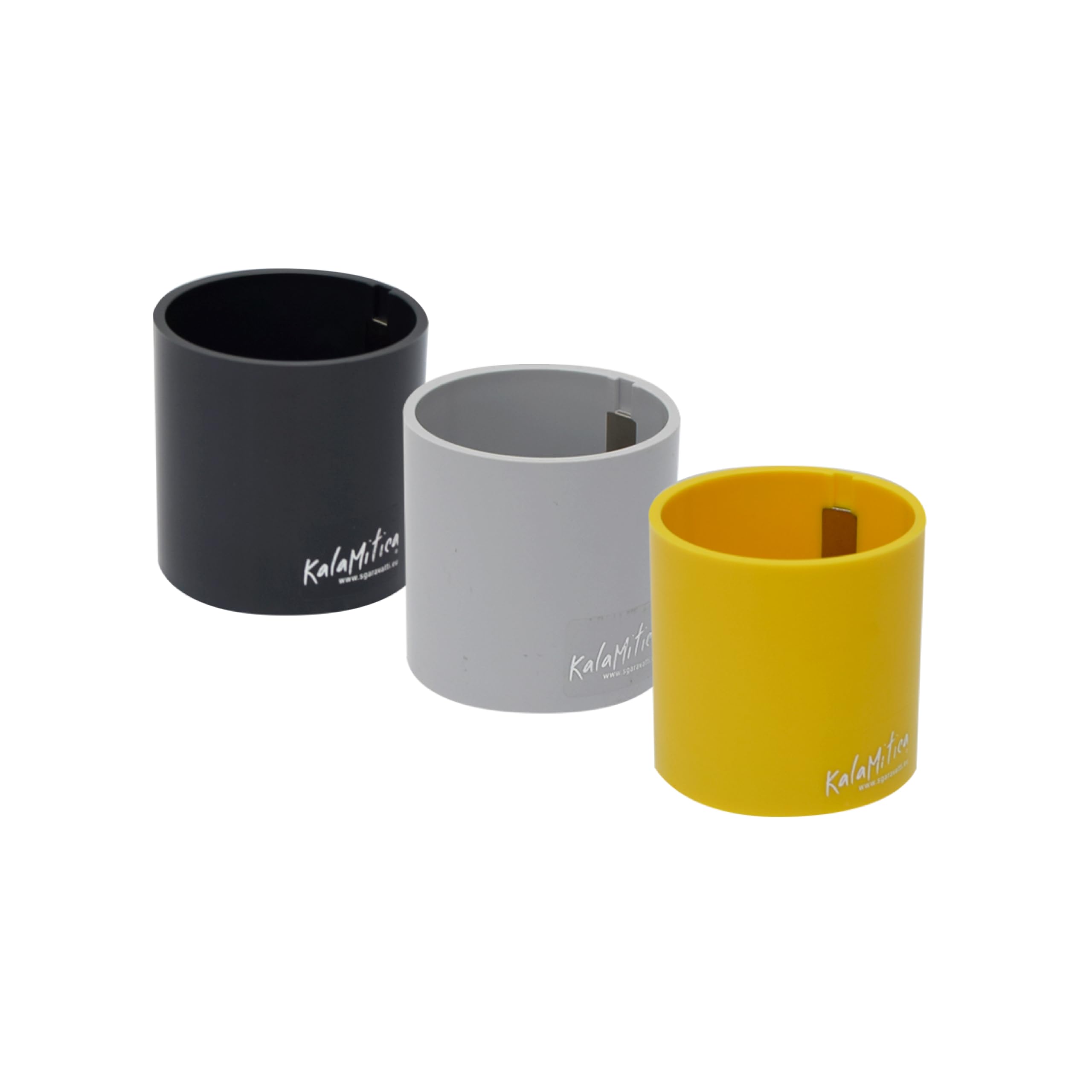 KalaMitica - Magnetic Storage Containers - Set of 3 Cylinders - 6.5 cm - Yellow - ABS Resin - Lead, Ice, Yellow - Magnetic Pot Holder or Vertical Garden