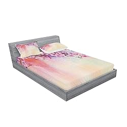 Lunarable Flower Fitted Sheet & Pillow Sham