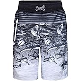 Rokka&Rolla Boys' 4-Way Stretch Swim Trunks Board Shorts Bathing Suit Swimwear with Mesh Lining, UPF 50+